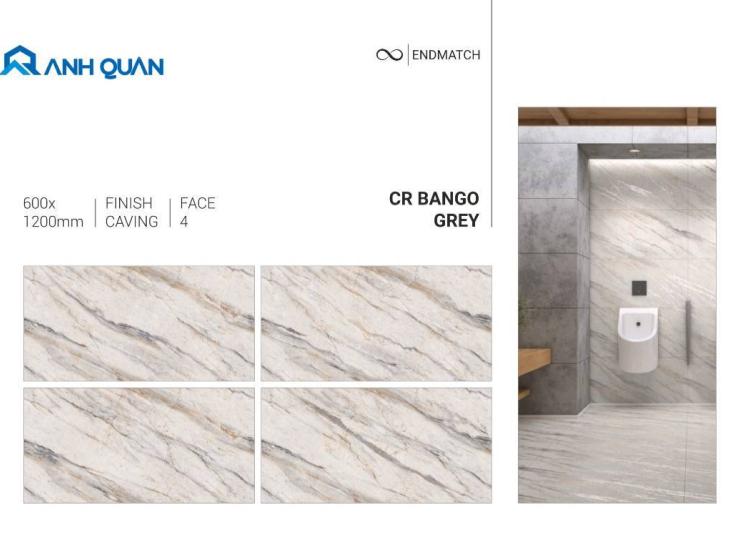 Gạch men Ấn Độ CR Bango Grey 600x1200